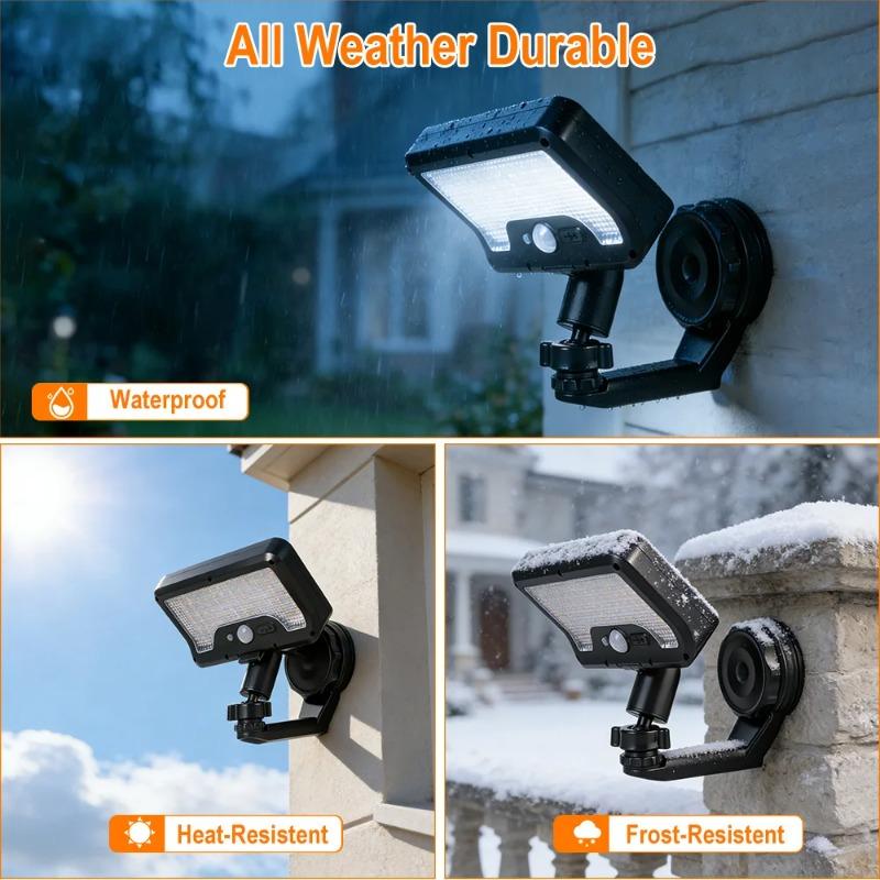 Dual-use solar motion sensor light, clip design, 92 LEDs, 360° foldable, camping light, wall-mounted, waterproof