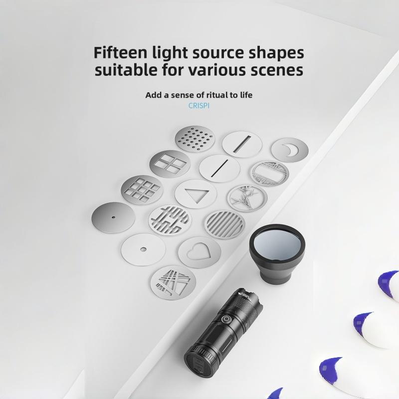 Photography fill light flashlight for spotlights—tube design with four light sources, zoomable lighting and shadows, dedicated for portrait lighting