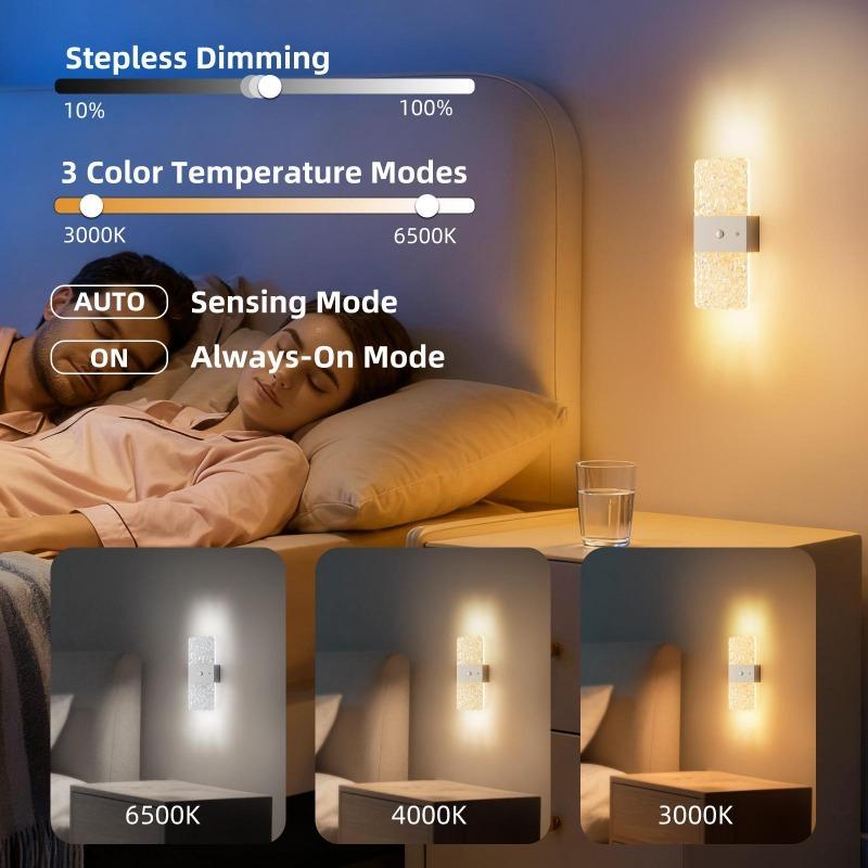 Magnetic LED wall light with human body sensor, bedside side light, rechargeable night light