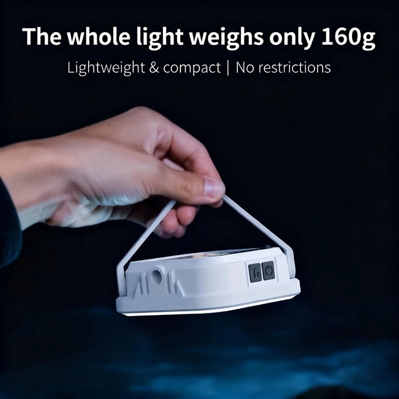 Solar outdoor camping light, handheld LED light with USB charging and LCD battery display—ideal for nighttime lighting, hiking, and camping