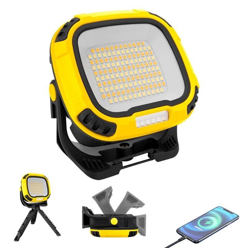 COB Flashlight, Powerful Light, USB Rechargeable, Portable Outdoor Torch, Power Bank Function, Emergency Work Light, with Hook