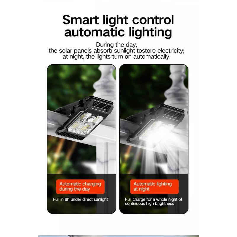 LED Solar Clamp on Motion Sensor Lights Waterproof Work Light for Outdoor Camping Lamp Fence Walls Garage Led Lamps