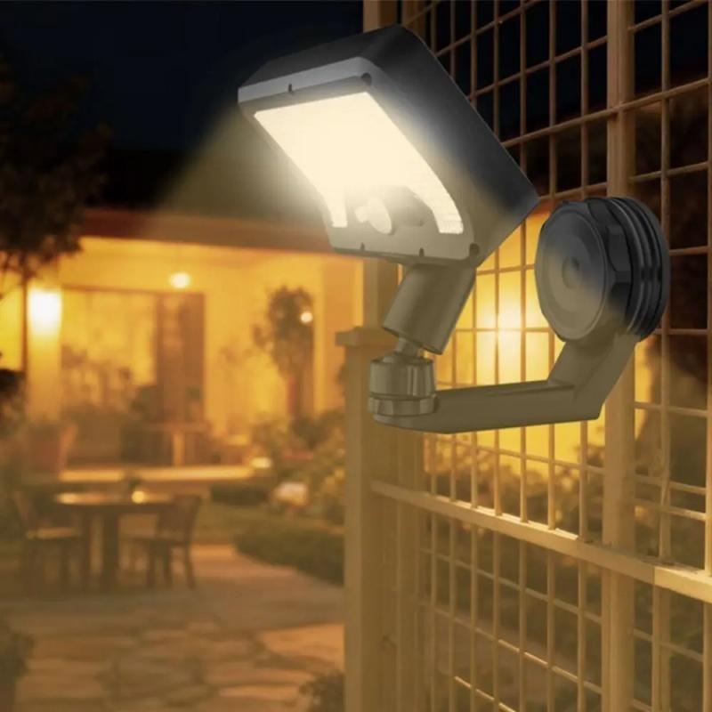 Solar Fence Light with Sensor, 92 LEDs, Adjustable Wall Light, Waterproof Deck Light, Outdoor Yard Light