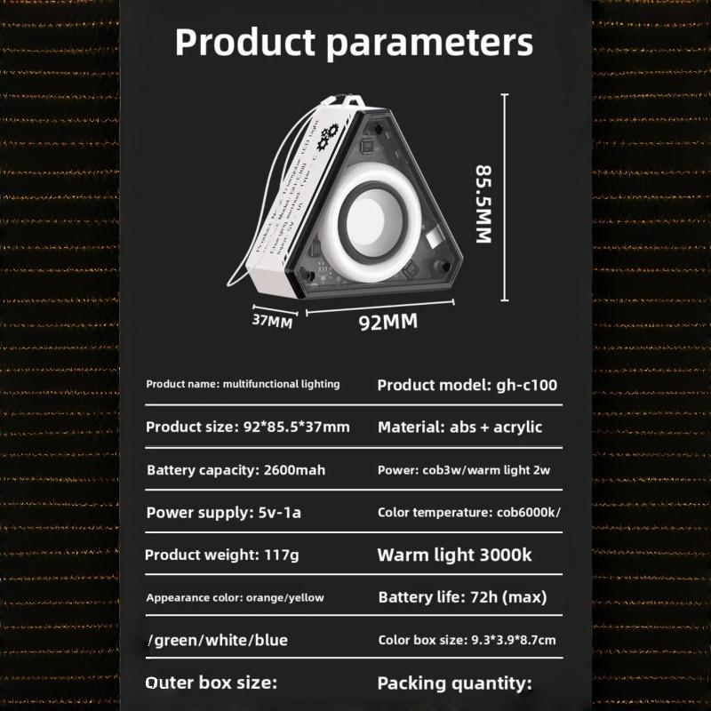 LED multifunctional clock night light, COB eye protection desk lamp, bedside sleep light, magnetic car repair light, camping light