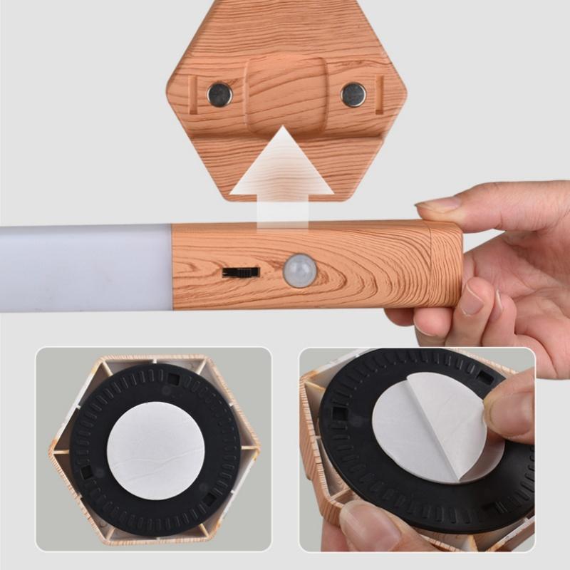 LED Cordless Magnetic Wall Lamp Motion Sensor Switch Rechargeable Night Light Home Emergency Flashlight