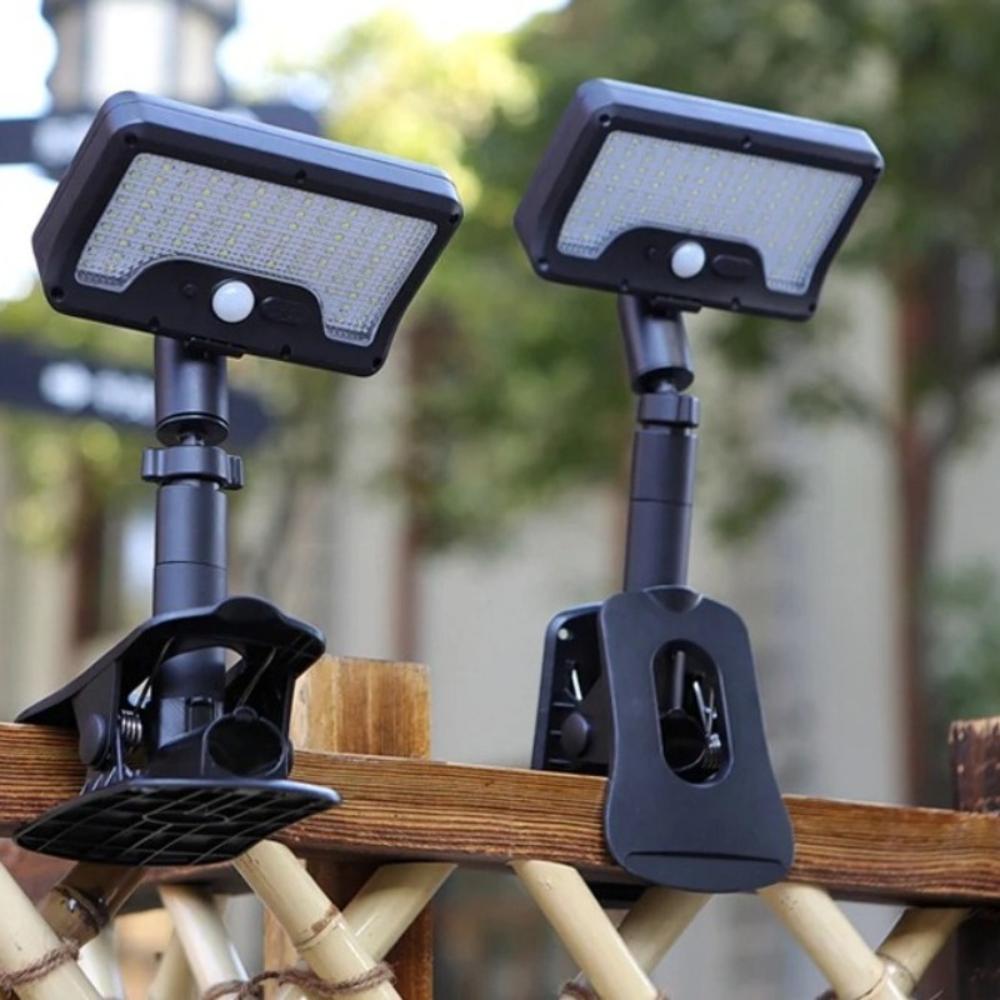 Solar motion sensor outdoor light, 360° rotatable, 4 lighting modes, weatherproof, multiple mounting options, for outdoor security