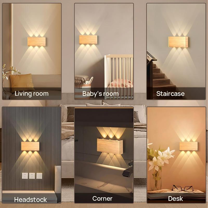 Rechargeable LED wall lamp (CCT/RGB), magnetic touch control, wireless, adjustable brightness (up/down); bedside side light