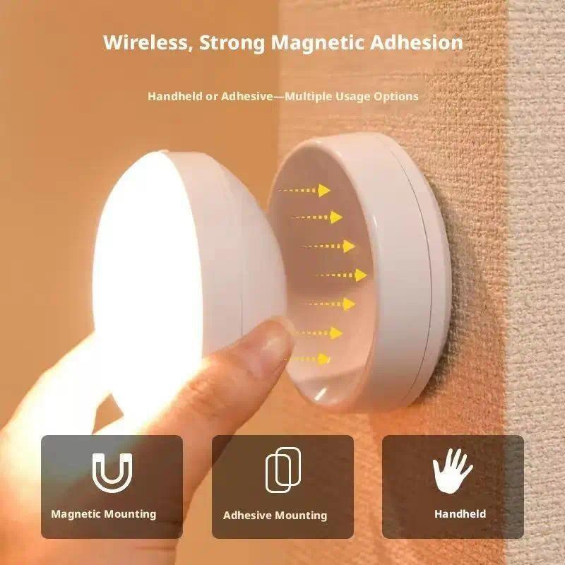 Magnetic rotating motion sensor wall lamp, rechargeable night light for corridor and stairs, decorative wall lighting