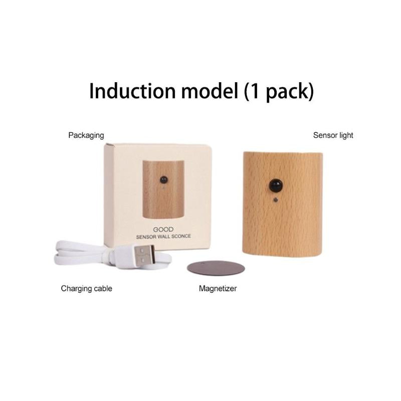 Magnetic wireless rechargeable LED motion sensor wall light for stairs — home lighting