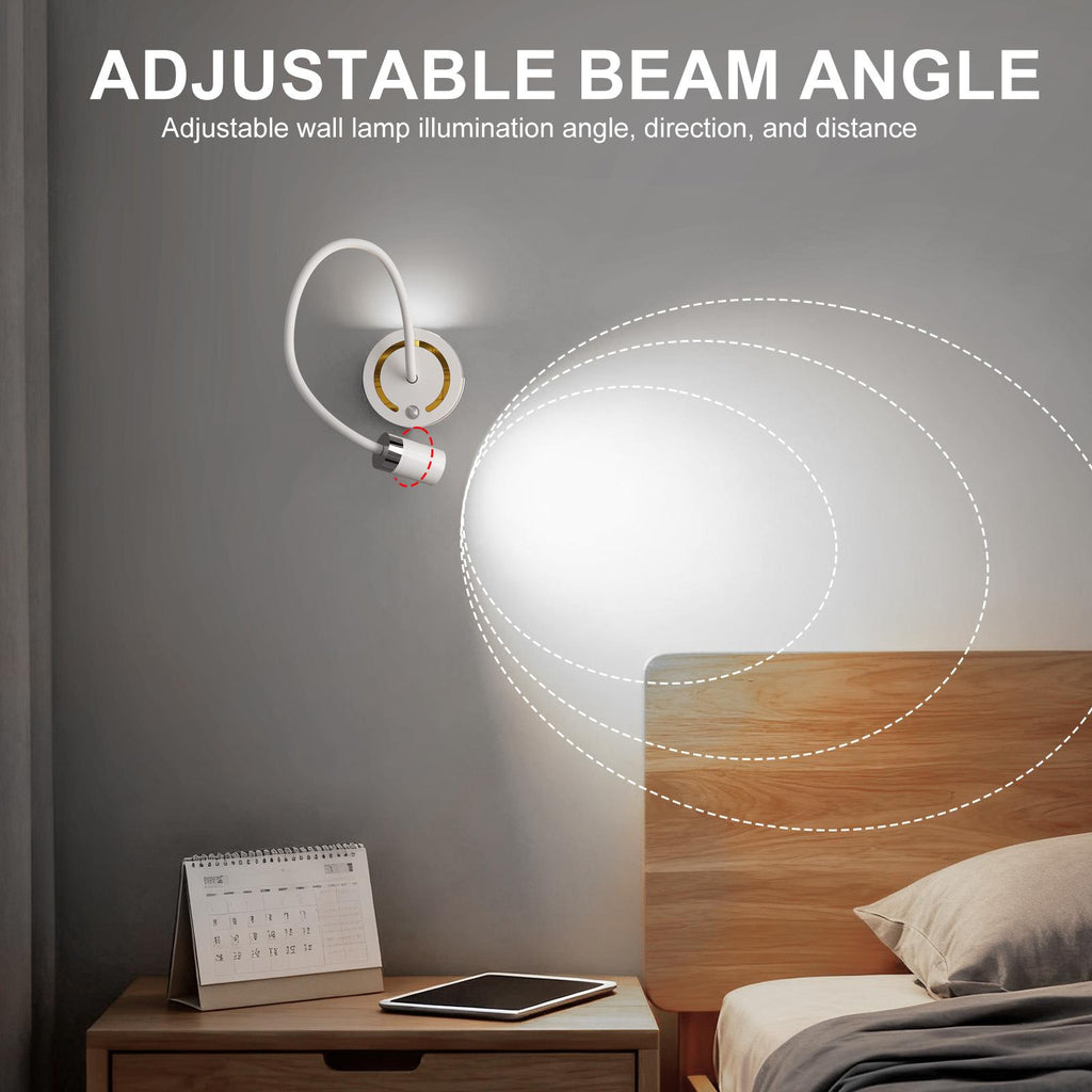 Rechargeable LED desk lamp with motion sensor reading light, remote control, cordless work light for bedroom/dorm, DIY wall mount, night light for bed headboard