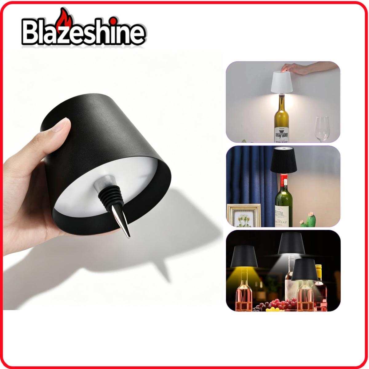 Wireless bottle lamp with three colors, touch control, and stepless dimming; fits wine bottles perfectly; replaces traditional wine corks