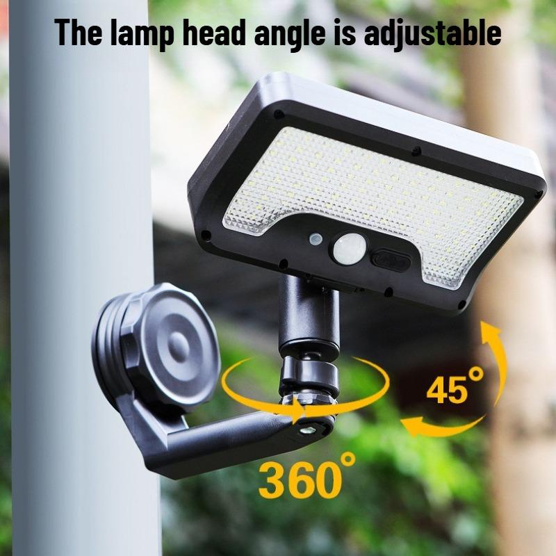 Solar Fence Light with Sensor, 92 LEDs, Adjustable Wall Light, Waterproof Deck Light, Outdoor Yard Light