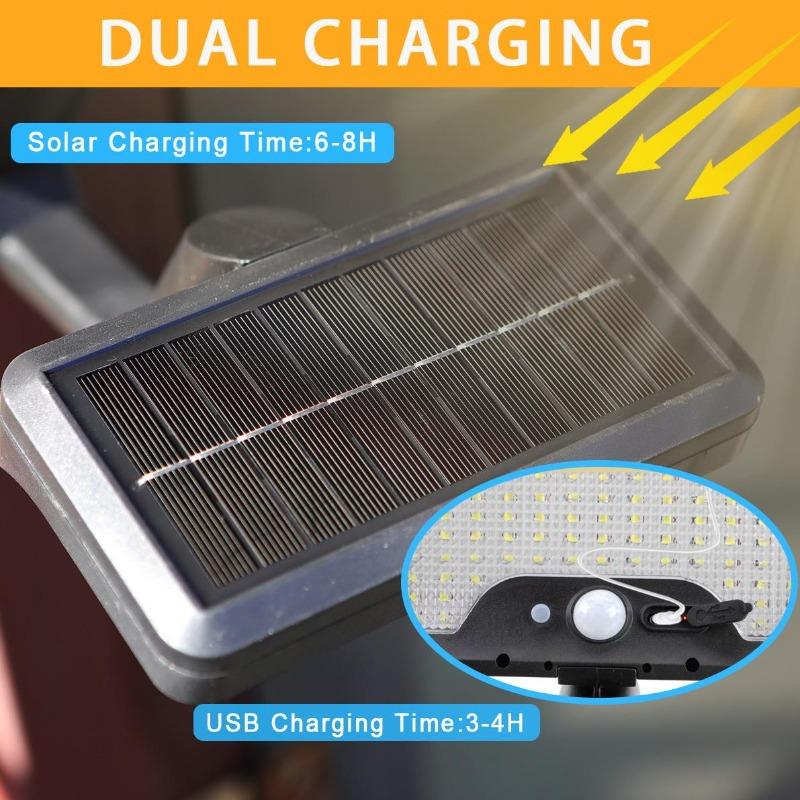 Solar Fence Light with Sensor, 92 LEDs, Adjustable Wall Light, Waterproof Deck Light, Outdoor Yard Light
