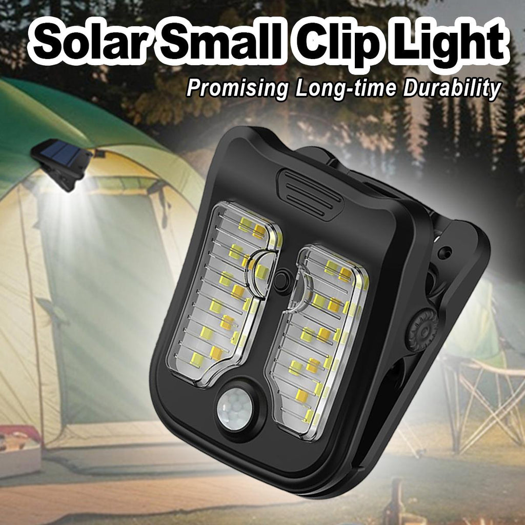Solar Clip LED Light with Motion Sensor for Walls, Outdoor Waterproof Lighting, Portable Camping Garden Lamp