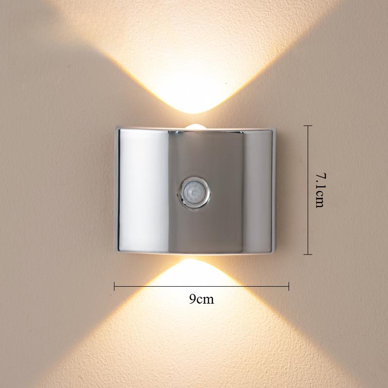 LED wall light with sensor, rechargeable magnetic spotlight attachment, decorative lighting for corridors and stairs