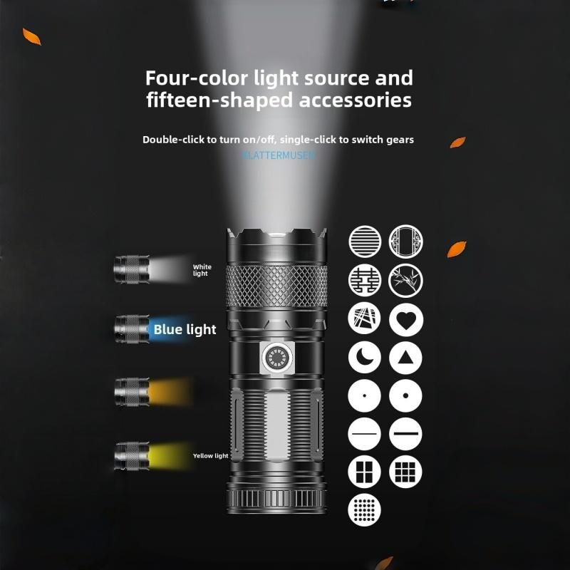 Photography fill light flashlight for spotlights—tube design with four light sources, zoomable lighting and shadows, dedicated for portrait lighting