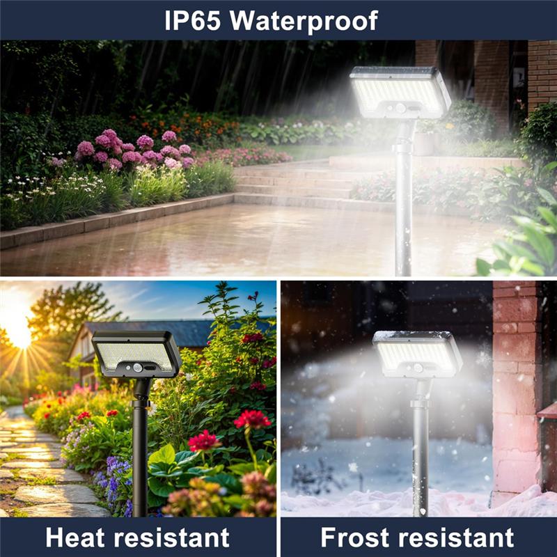 BHBD 92 LED waterproof pathway lights with motion sensor and USB charging, ideal for garden, yard, and sidewalk