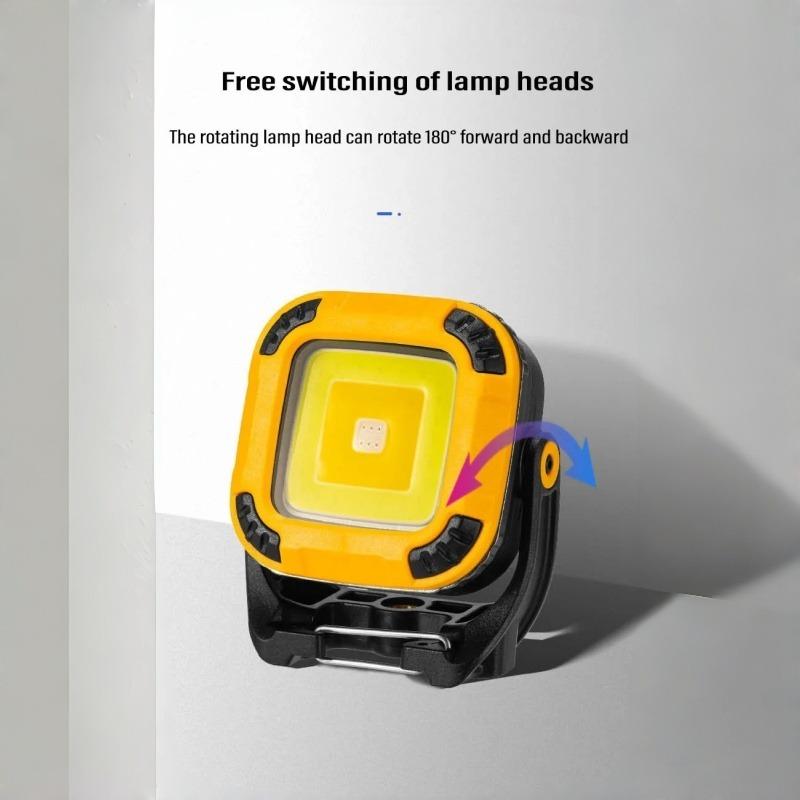 Portable LED Spotlight Flashlight, Powerful Light for Camping, Fishing, Emergencies, USB Rechargeable, Magnetic Work Light
