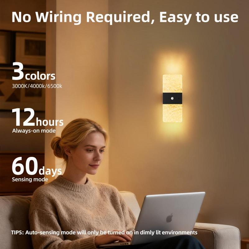 Magnetic LED wall light with human body sensor, bedside side light, rechargeable night light