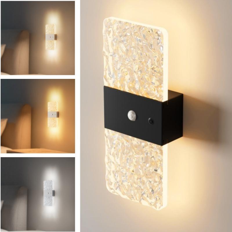 Magnetic LED wall light with human body sensor, bedside side light, rechargeable night light