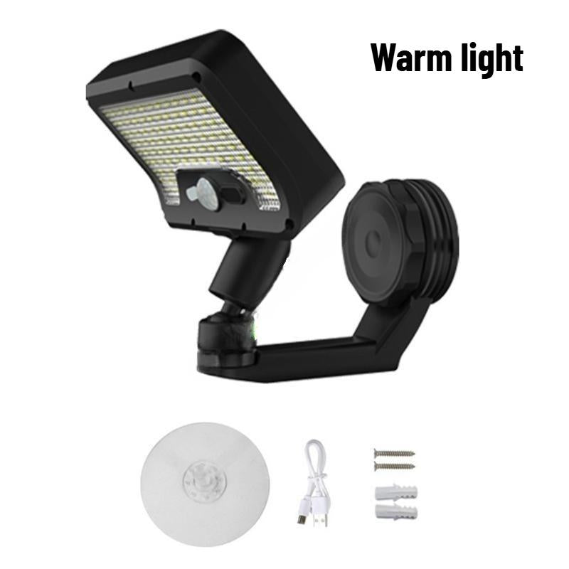 Solar Fence Light with Sensor, 92 LEDs, Adjustable Wall Light, Waterproof Deck Light, Outdoor Yard Light
