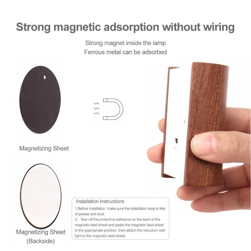 Magnetic wireless rechargeable LED motion sensor wall light for stairs — home lighting