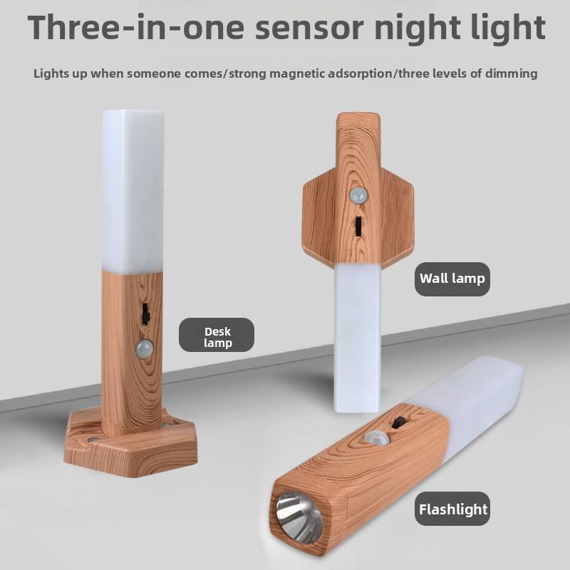 LED Cordless Magnetic Wall Lamp Motion Sensor Switch Rechargeable Night Light Home Emergency Flashlight