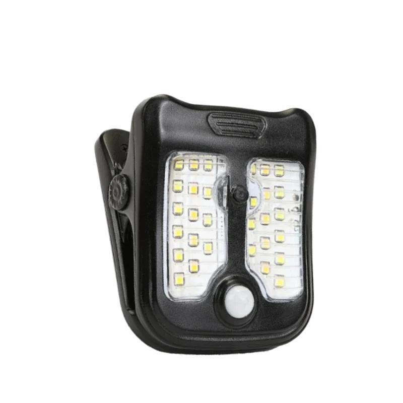 LED Solar Clip Light, Outdoor Waterproof, Motion Sensor, Rechargeable Camping Lamp for Garden Landscape Wall Decoration