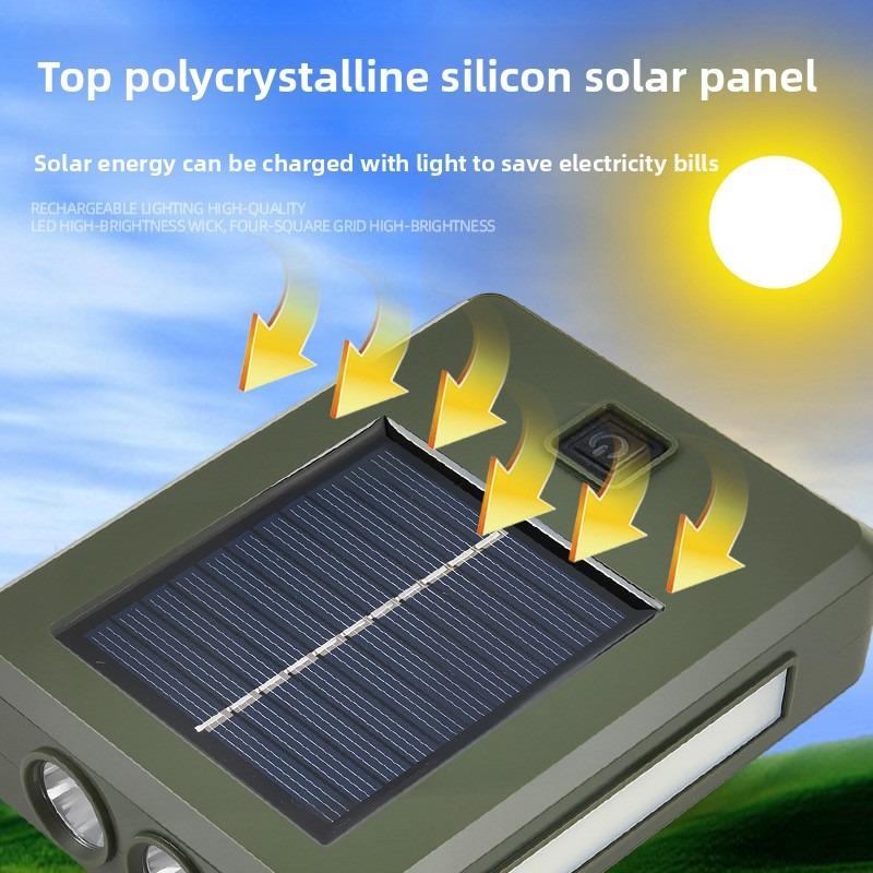 Solar charging outdoor lighting — powerful flashlight, household emergency light, portable mobile camping lamp (LED)