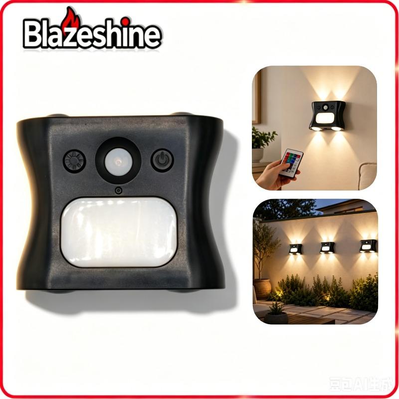 RGB Full Colour Human Sensor Ambient Wall Light No Drill Magnetic Installation Three Colour Temperature Remote Controlled Rechargeable Model Bedroom Hallway Corridor Decoration