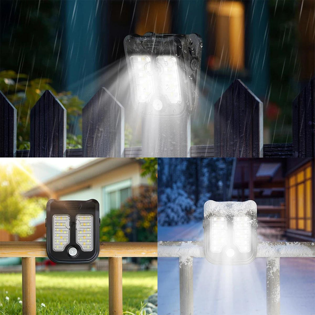 Solar clip LED light — waterproof outdoor garden lights with motion sensor, wall-powered, rechargeable, portable for camping and courtyard use