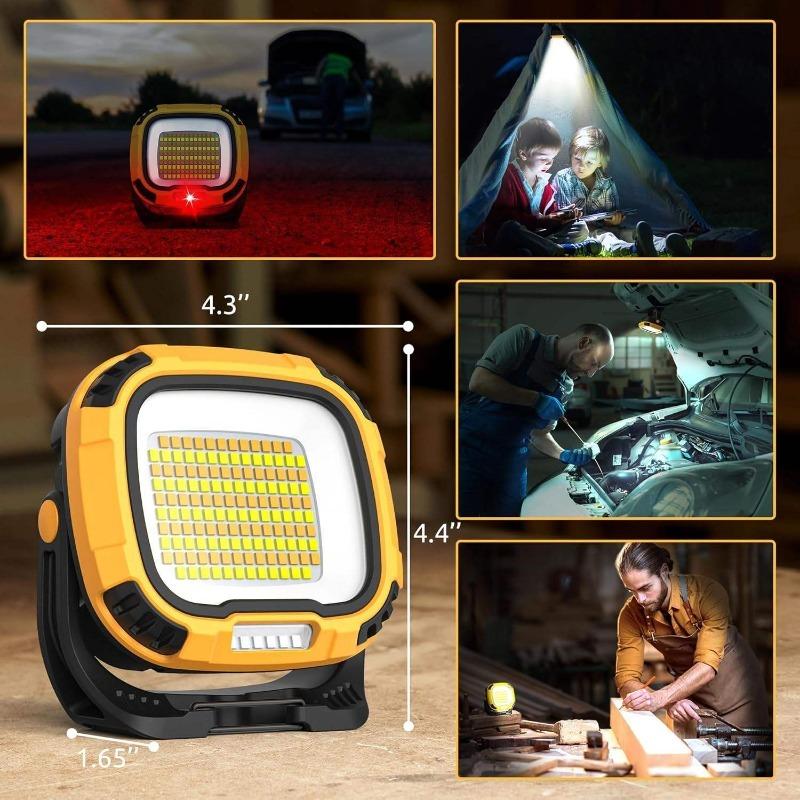 COB Flashlight, Powerful Light, USB Rechargeable, Portable Outdoor Torch, Power Bank Function, Emergency Work Light, with Hook