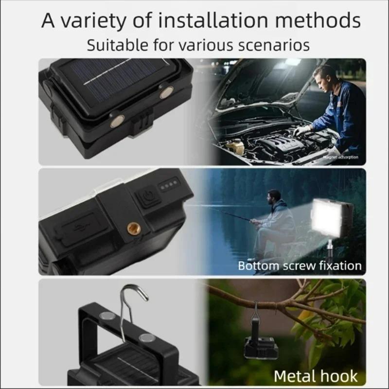 Commercial solar lantern with a power capacity providing up to 15 hours of operation; portable LED system suitable for street vending, camping, and security, with stand/support included.