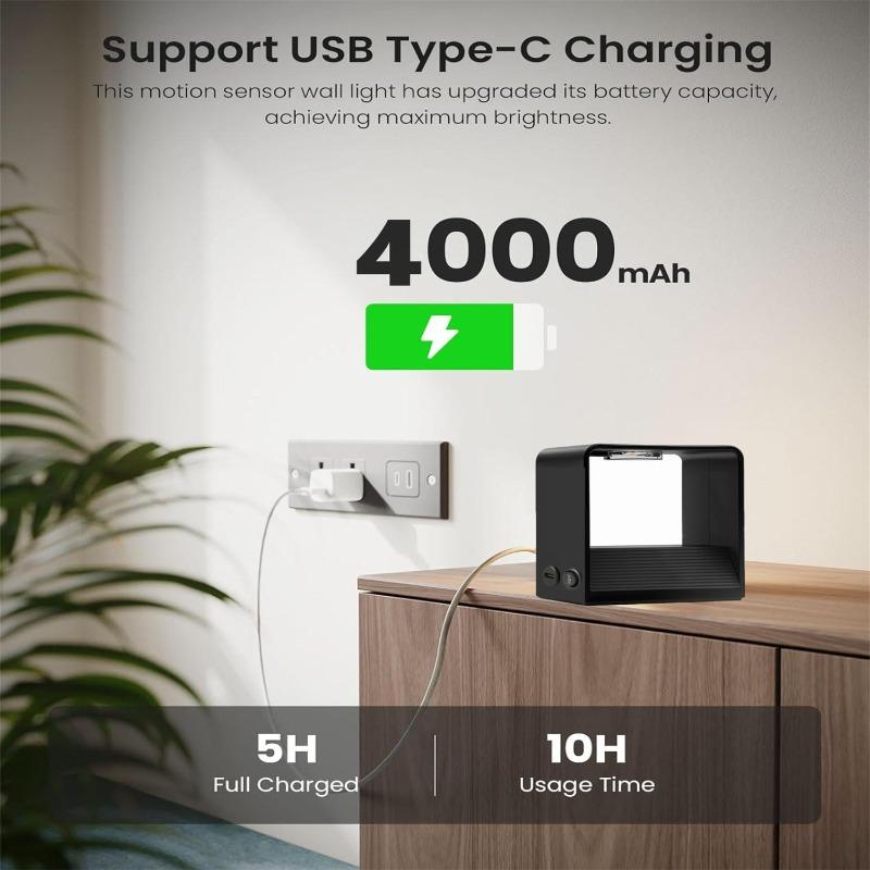 Wireless Rechargeable Wall Light with Motion Sensor, Magnetic Installation, Warm White (3000K)