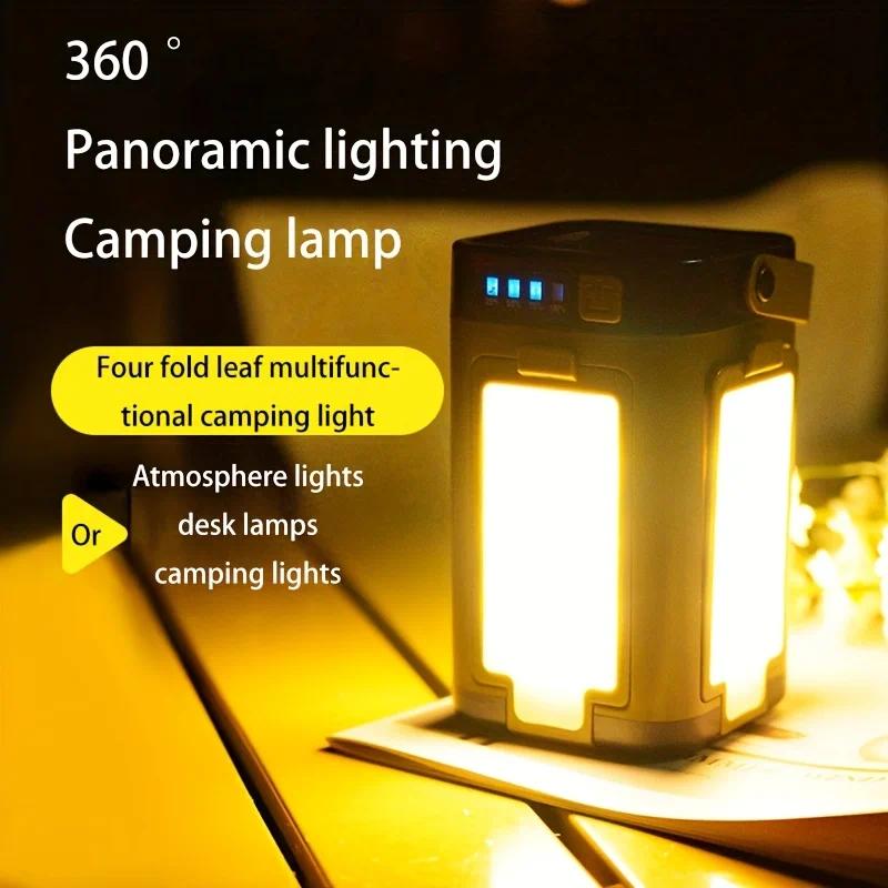 Portable Solar Camping Light, 6 Lighting Modes, Foldable Hanging Tent Light, Portable Yard Light