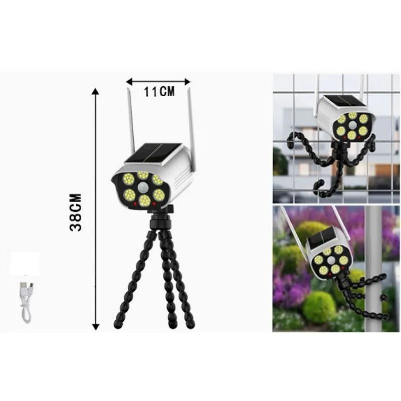 Solar street light LED clip-on solar security lamp, rechargeable, with motion sensor; outdoor waterproof garden lights for fence