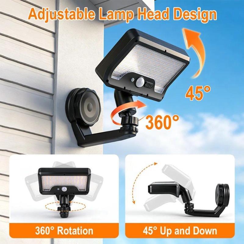 Solar Motion Sensor Light, 92 LEDs, 360° Foldable Camping Wall Light, Waterproof