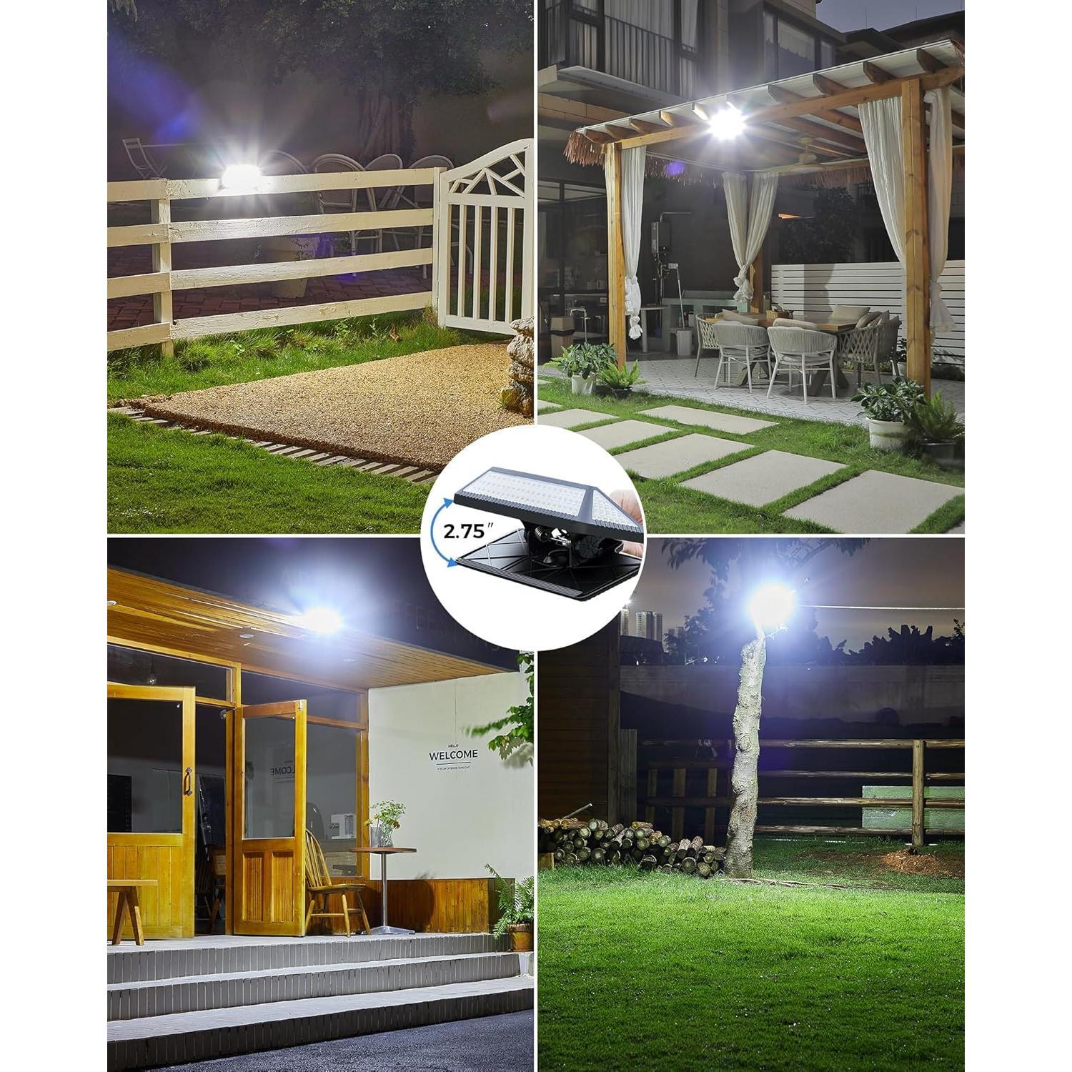 Outdoor Solar Clip Lamp, 208 LEDs, 1000 lm, with motion sensor — bright waterproof solar security light for garden fence yard lighting