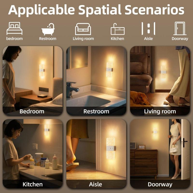 Magnetic LED Wall Light with Human Body Sensor Bedside Side Light Rechargeable Night Light Stair Decorative Light