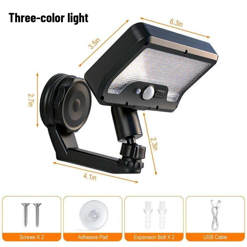 Solar Motion Sensor Light, 92 LEDs, 360° Foldable Camping Wall Light, Waterproof
