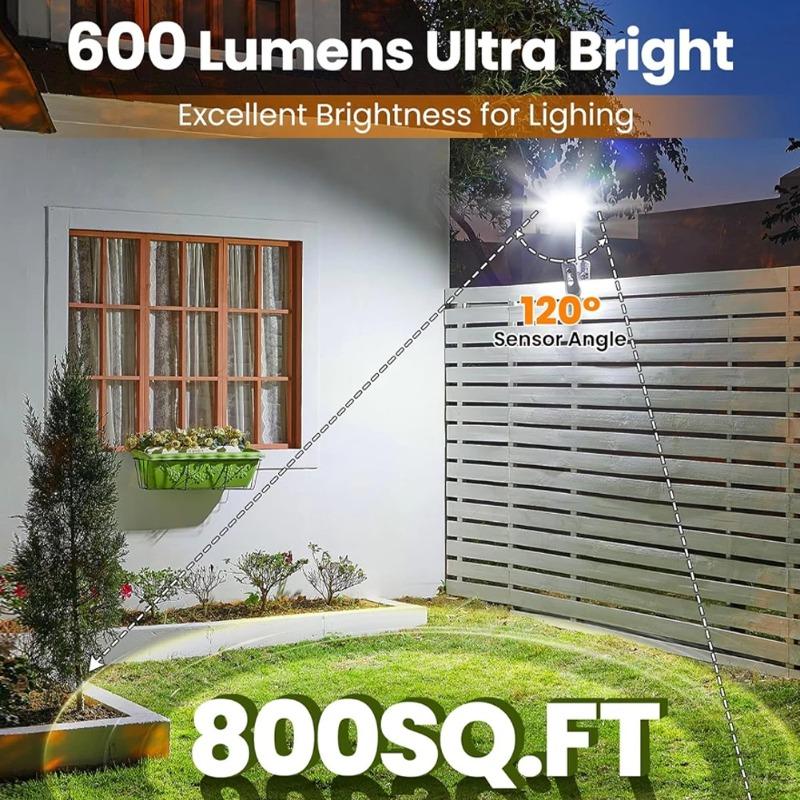 Solar Wall Light Solar-Powered Floodlight Automatic On/Off Motion Sensor Outdoor Wall Lantern Outdoor Yard Lamp for Deck, Fence, Patio