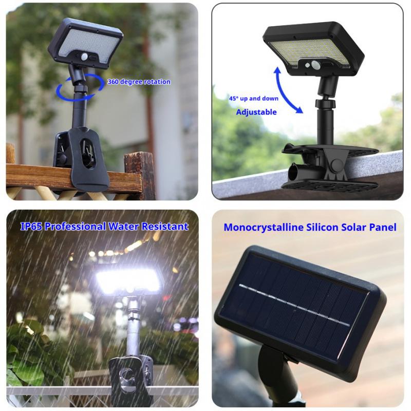 Solar clip-on outdoor garden light, dual-use powered design—ideal for villa fences, landscape, parks, lawns, yards, and path decoration lighting