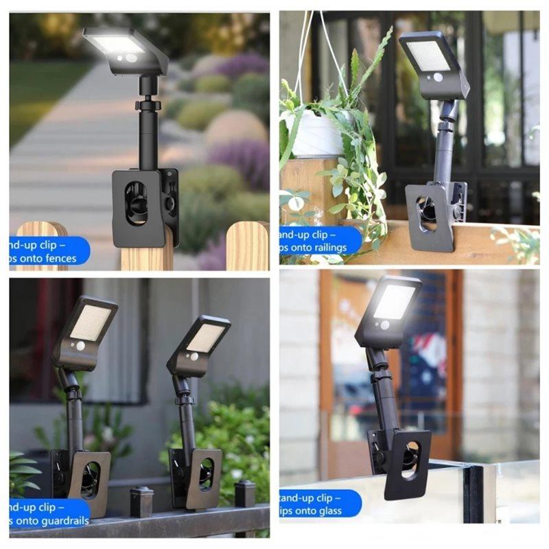 CHCH Solar Outdoor Lights, Motion Sensor, White Light, Waterproof, Clip-On Garden Lights, Clip-On Lights
