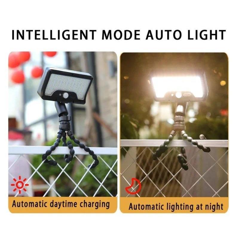 92 LED Motion Sensor Solar Light Octopus Tripod, 3 Modes, USB Adjustable, Solar Charging, IP65 Waterproof, for Garden/Yard Pathways