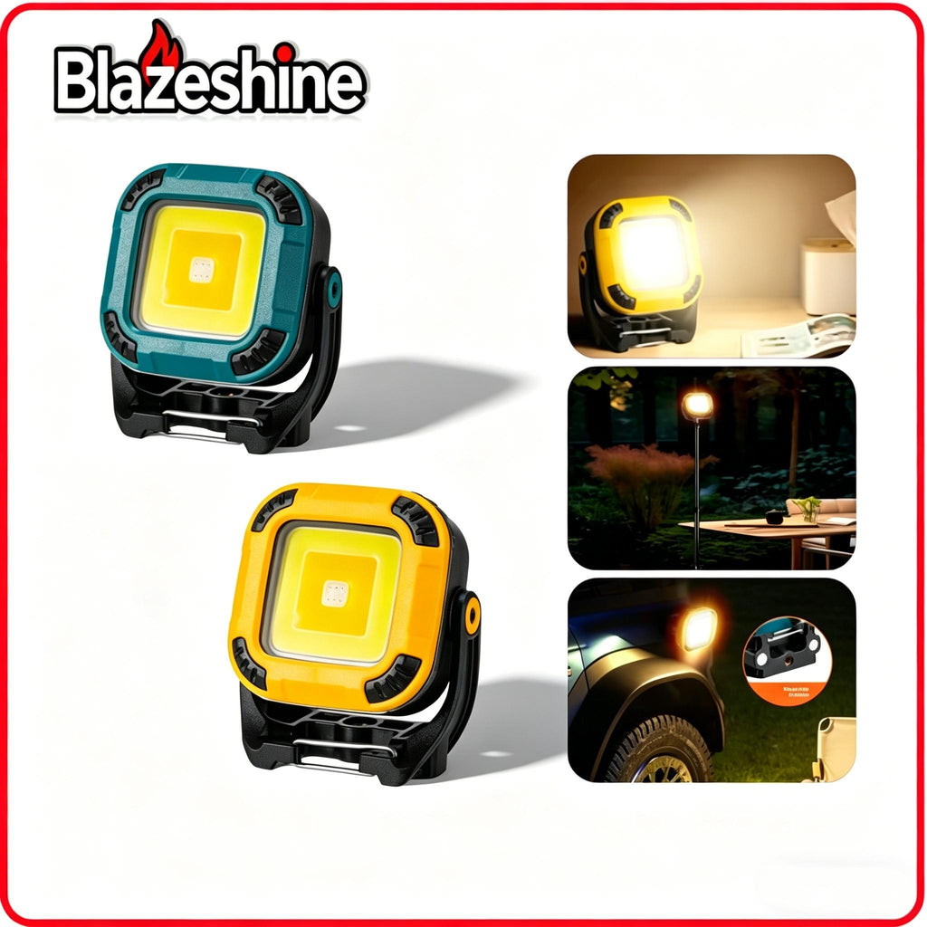 Portable LED Spotlight Flashlight, Powerful Light for Camping, Fishing, Emergencies, USB Rechargeable, Magnetic Work Light