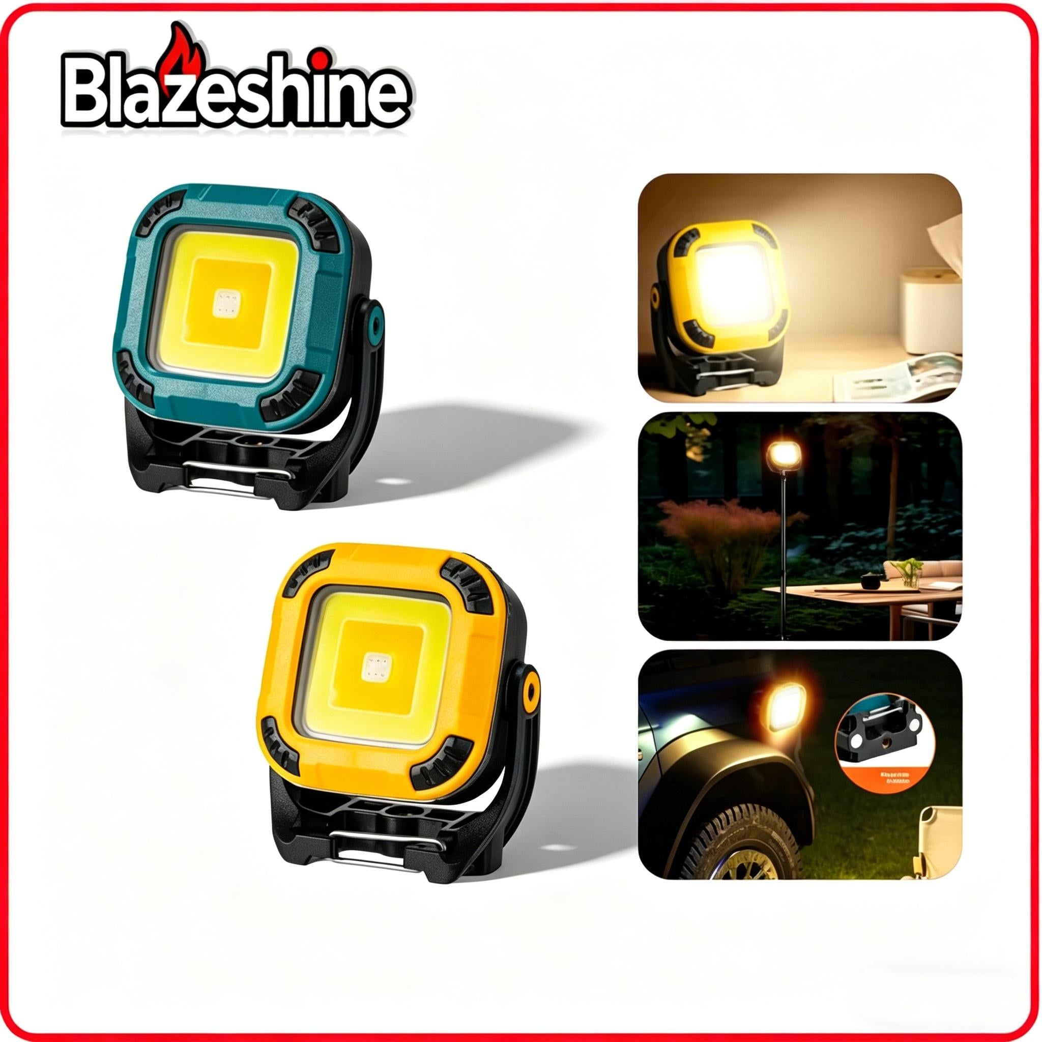 Portable LED Spotlight Flashlight, Powerful Light for Camping, Fishing, Emergencies, USB Rechargeable, Magnetic Work Light