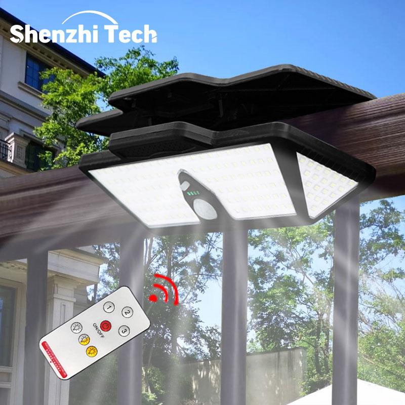 208 LEDs New Solar Clip Lights Outdoor Courtyard Super Bright Motion Sensor Lighting Garden Terrace Wall Lamps for Camping