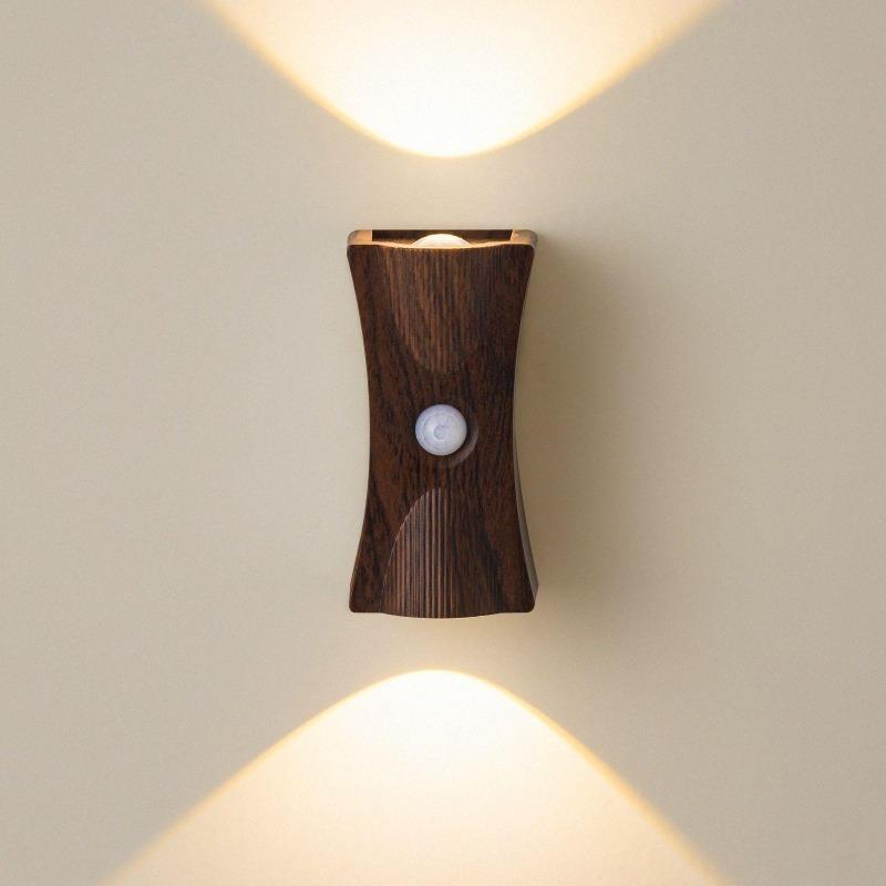 LED Wall Light with Motion Sensor, Rechargeable, Magnetic Ambient Light for Stairs/Cabinets, Night Light