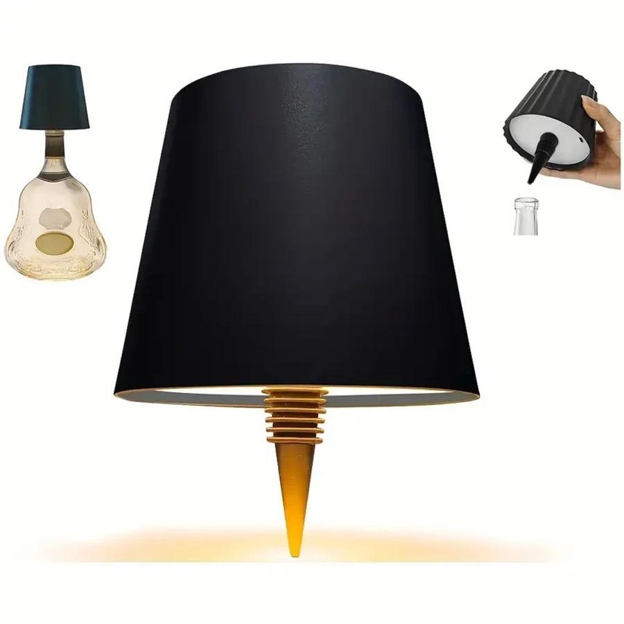 Wireless bottle lamp with three colors, touch control, and stepless dimming; fits wine bottles perfectly; replaces traditional wine corks