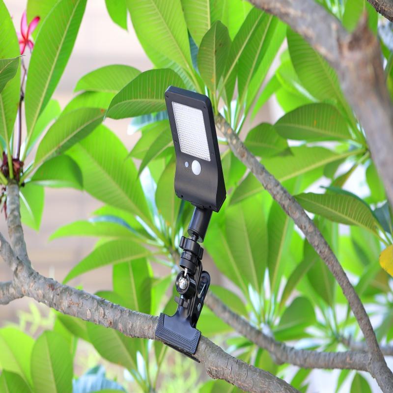 60-LED Solar Clip Light, Outdoor Waterproof Security Light with Motion Sensor for Garden, Patio, Yard, and Pathways